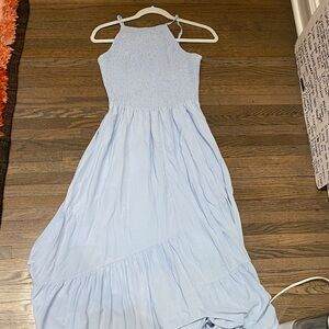 Sky Blue Sleeveless Kids Dress
